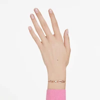 Constella bracelet, Crystal pearl, Round cut, White, Rose gold-tone plated by SWAROVSKI