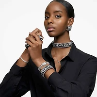 Watch, Octagon cut bracelet, White, Stainless steel by SWAROVSKI