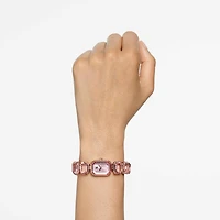 Watch, Octagon cut bracelet, Pink, Rose gold-tone finish by SWAROVSKI