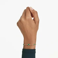 Imber bracelet, Round cut, Green, Gold-tone plated by SWAROVSKI