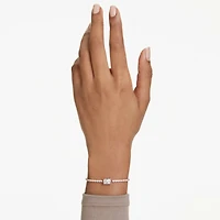 Matrix Tennis bracelet, Mixed cuts, White, Rose gold-tone plated by SWAROVSKI