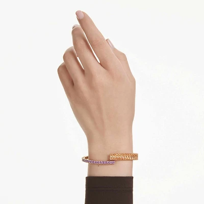 Matrix bangle, Mixed cuts, Multicoloured, 18K gold finish