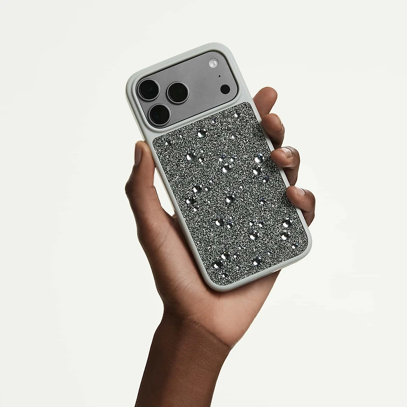 High smartphone case, Flat Back crystals, iPhone® 17 Pro Max, Silver Tone