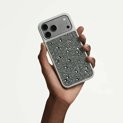 High smartphone case, Flat Back crystals, iPhone® 17 Pro Max, Silver Tone