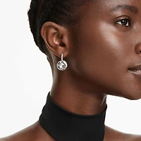 Millenia drop earrings, Round cut, White, Rhodium plated by SWAROVSKI