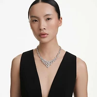 Constella necklace, Mixed cuts, Clasp, White, Rhodium plated by SWAROVSKI