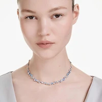 Constella necklace, Mixed cuts, Blue, Rhodium plated by SWAROVSKI