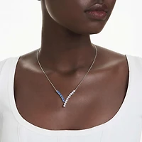 Matrix pendant, Mixed cuts, Blue, Rhodium plated by SWAROVSKI