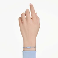 Matrix bracelet, Mixed cuts, Blue, Rhodium plated