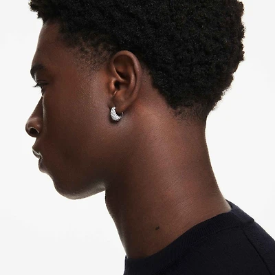 Sublima earrings, White, Rhodium plated