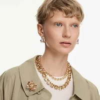 Idyllia motif ring, Mixed cuts, Flower, Gold-tone plated by SWAROVSKI