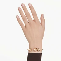 Idyllia bangle, Mixed cuts, Flower, Multicoloured, 18K gold finish
