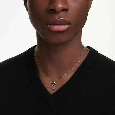 Mesmera pendant, Mixed cuts, Grey, Ruthenium plated