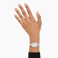 Matrix octagon watch, Metal bracelet, Silver tone, Stainless steel by SWAROVSKI