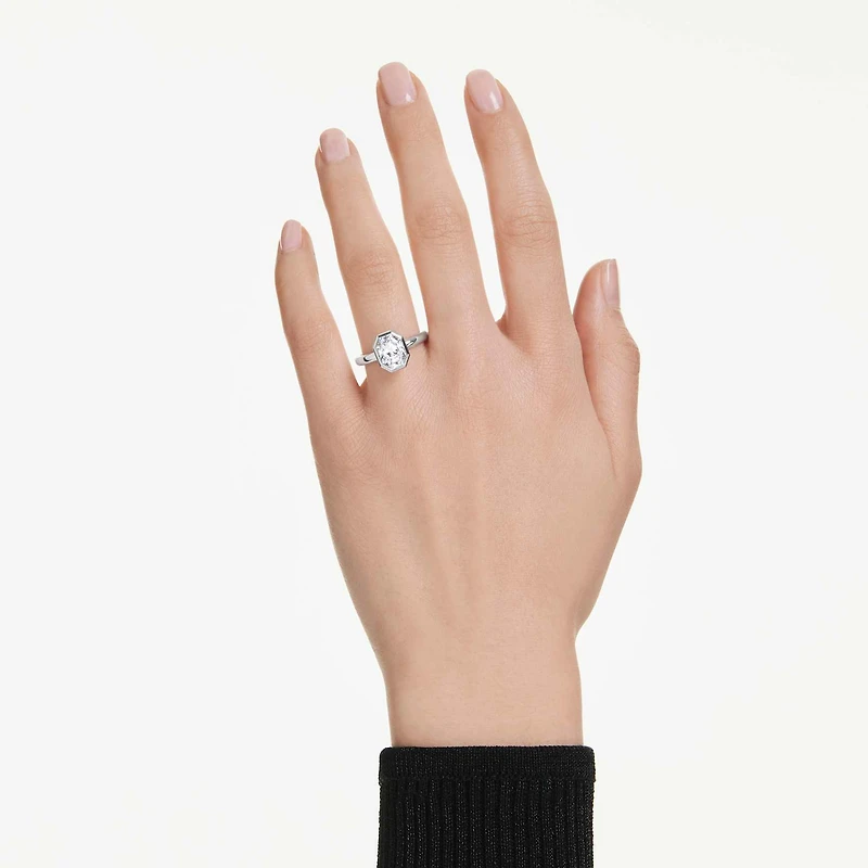 Octagon bezel ring, Lab-grown diamonds 2.0 ct tw, Octagon shape, 14K white gold