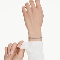 Imber Emily Tennis bracelet, Round cut, Black, Rhodium plated by SWAROVSKI