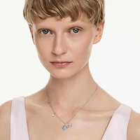 Symbolica pendant, Star, Blue, Rhodium plated by SWAROVSKI
