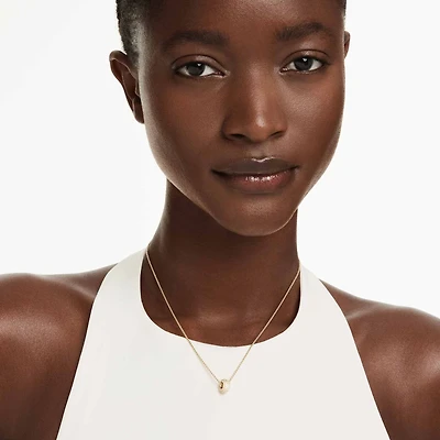 Dextera pendant, White, Gold-tone plated