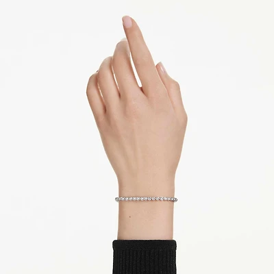 Imber Emily Tennis bracelet, Round cut, Grey, Rhodium plated