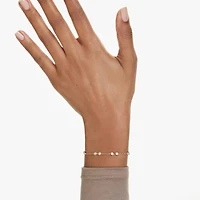 Swarovski Remix Collection strand, Round cut, White, 18K gold finish