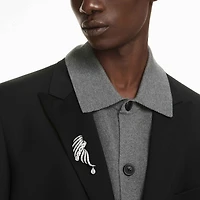 The Vienna Collection brooch, Feather, White, Ruthenium plated by SWAROVSKI