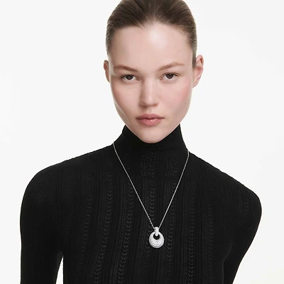 Sublima pendant, White, Rhodium plated