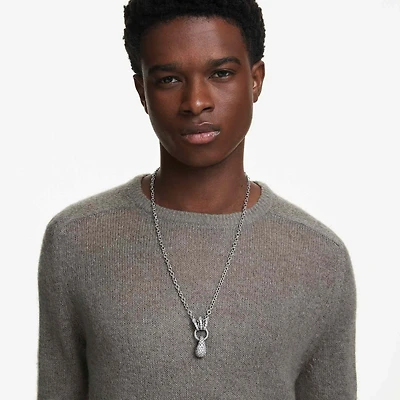 Sublima pendant, Mixed cuts, White, Ruthenium plated