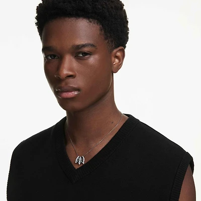 Sublima pendant, White, Ruthenium plated