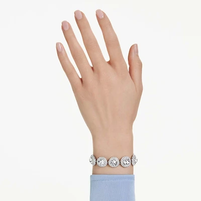 Una Angelic bracelet, White, Rhodium plated