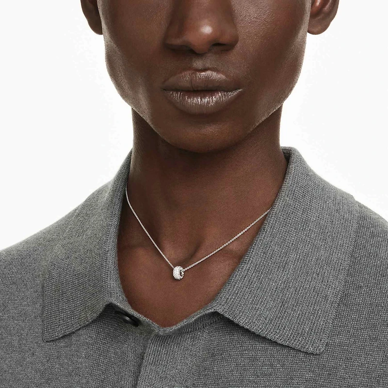 Dextera pendant, White, Rhodium plated by SWAROVSKI