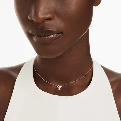 Magic necklace, Angel, White, Rose gold-tone plated
