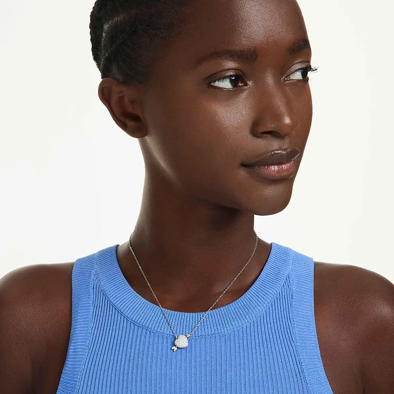 Idyllia pendant, Mixed cuts, Heart, White, Mixed metal finish by SWAROVSKI