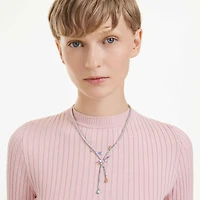 Ariana Grande x Swarovski necklace, Mixed cuts, Dragonfly, Multicoloured, Rhodium plated by SWAROVSKI