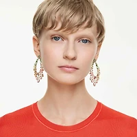 Gema drop earrings, Mixed cuts, Chandelier, Multicoloured, 18K gold finish