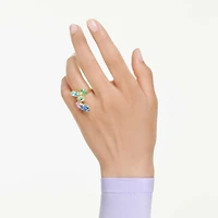 Gema cocktail ring, Mixed cuts, Multicoloured, Gold-tone plated by SWAROVSKI