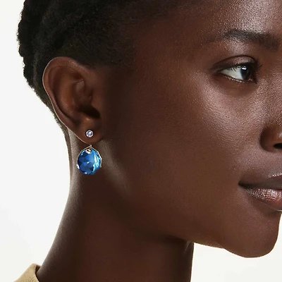Gema earring jackets, Blue, 18K gold finish