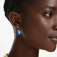 Gema earring jackets, Blue, 18K gold finish