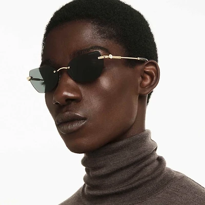 Sunglasses, Pillow shape, SK7038, Gold tone