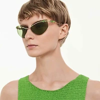 Sunglasses, Cat-Eye shape, SK7039, Gold tone by SWAROVSKI