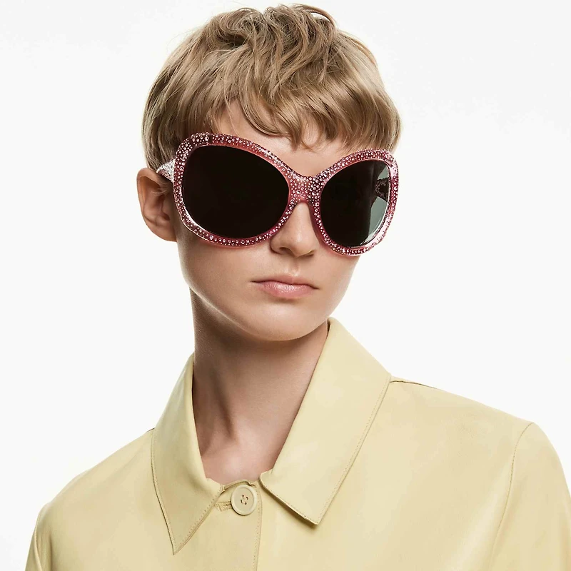 Sunglasses, Oversized, Cat-Eye shape, SK6052, Pink by SWAROVSKI