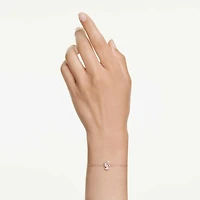Swan bracelet, Mixed cuts, Swan, White, 18K rose gold finish