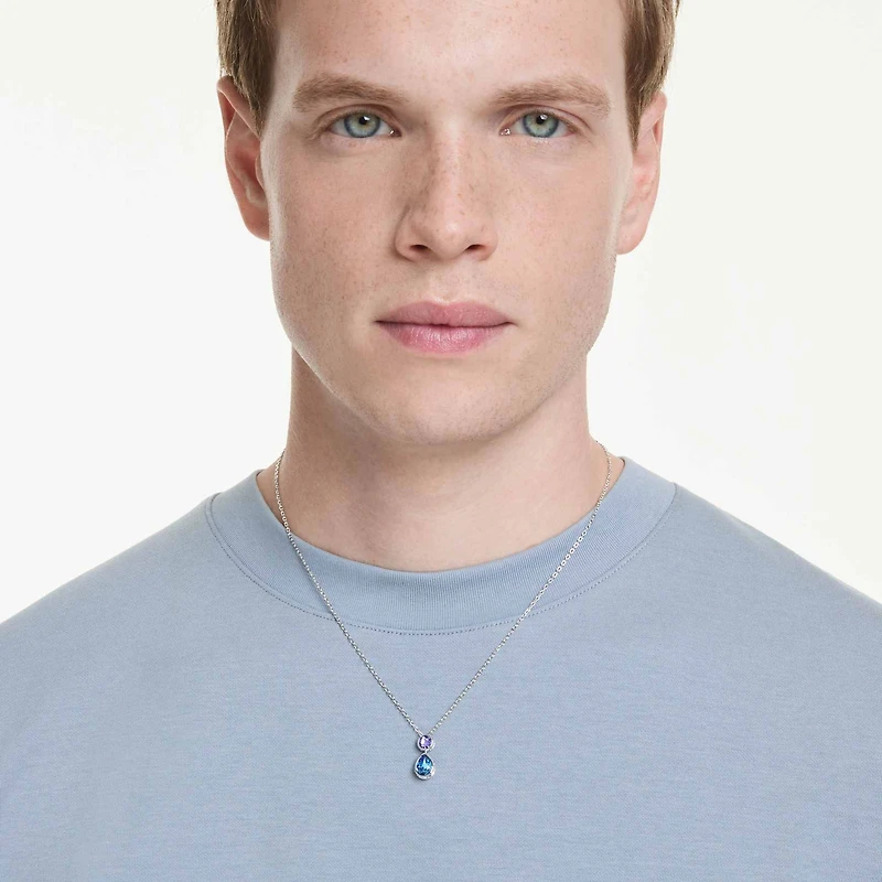 Chroma pendant, Mixed cuts, Multicoloured, Rhodium plated by SWAROVSKI