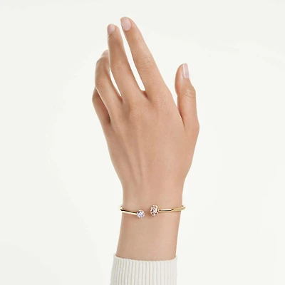 Chroma bangle, Mixed cuts, Multicoloured, 18K gold finish
