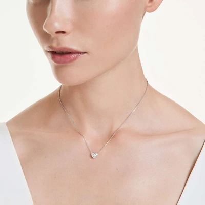 Eternity pendant, Lab-grown diamonds 0.5 ct tw, Heart shape, Sterling silver