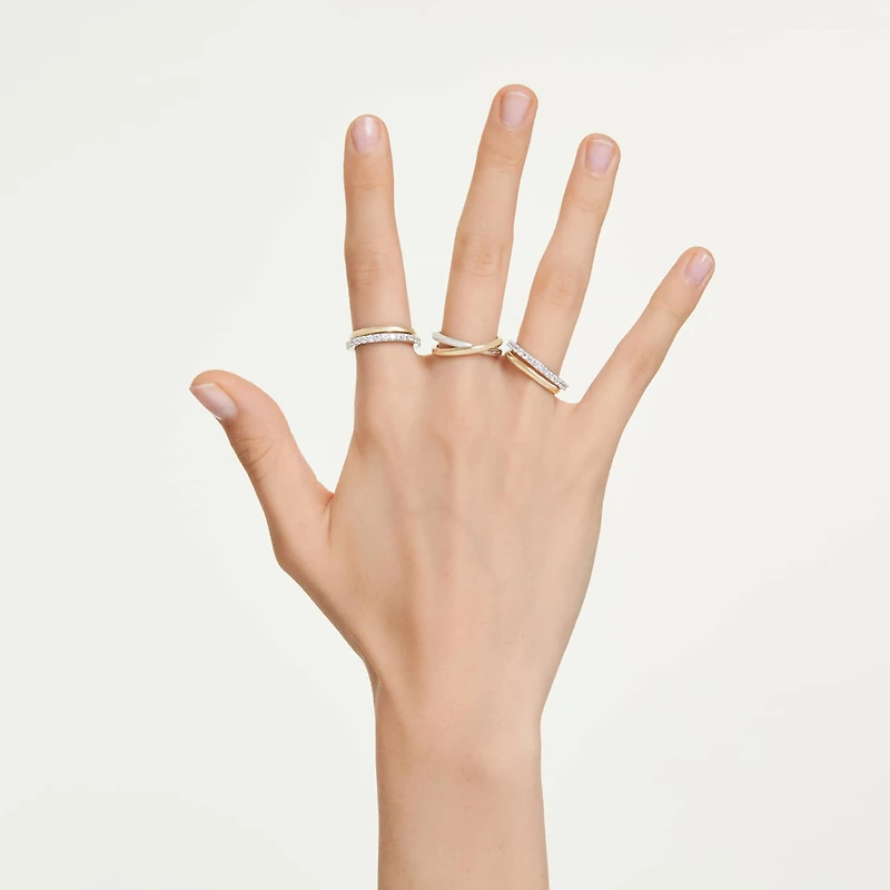 Hyperbola cocktail ring, Round cut, White, Mixed metal finish by SWAROVSKI