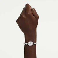 Imber oval watch, Swiss Made, Metal bracelet, Silver Tone, Stainless steel