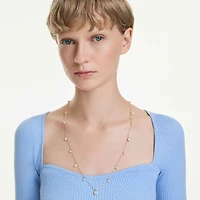Una Angelic strandage, Crystal pearl, Round cut, White, 18K gold finish