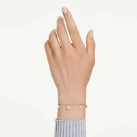 Una Angelic strandage, Crystal pearl, Round cut, White, 18K gold finish