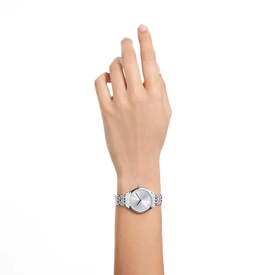 Attract watch, Swiss Made, Metal bracelet, Silver tone, Stainless steel