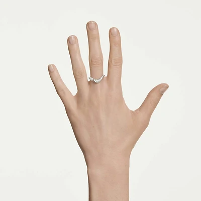 Swarovski Classica open ring, Round cut, White, Sterling silver
